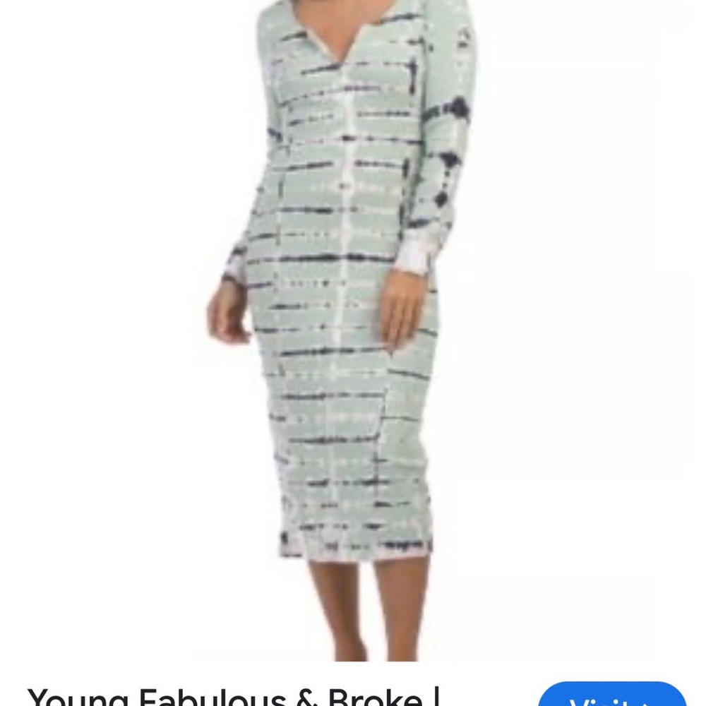 Young Fabulous & Broke Mint and Navy Dress